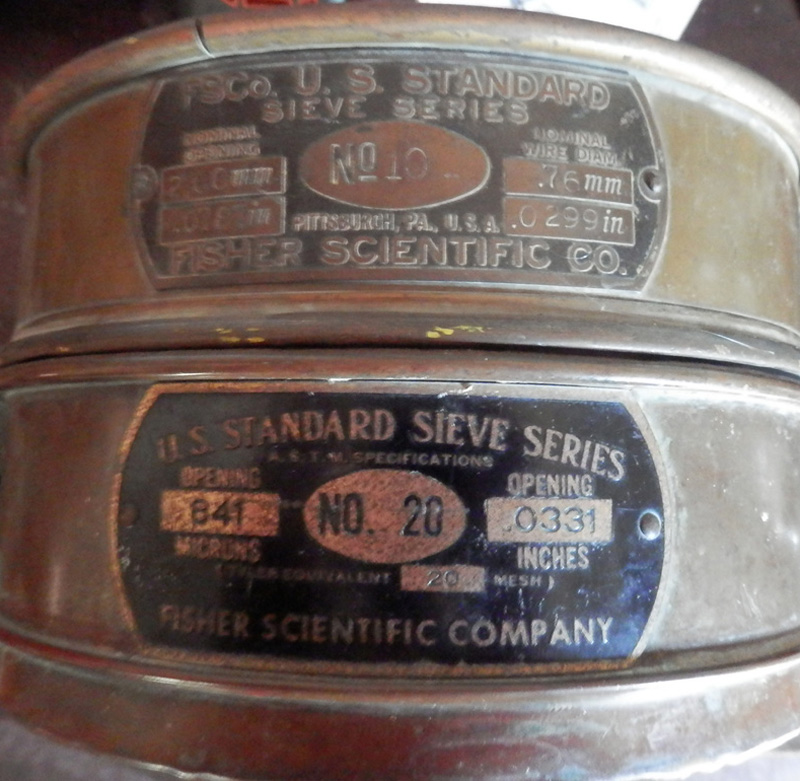 U.S. Standard sieves Nos. 10 and 20