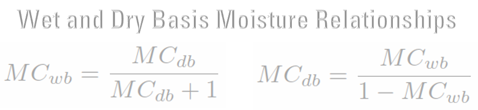 Wet vs Dry Basis Moisture Relationships